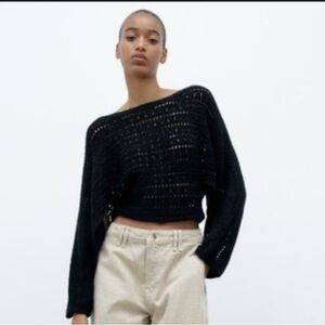 NWT Zara Pointelle Knit top